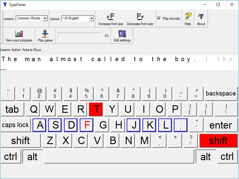 TypeFaster: Typing Tutor